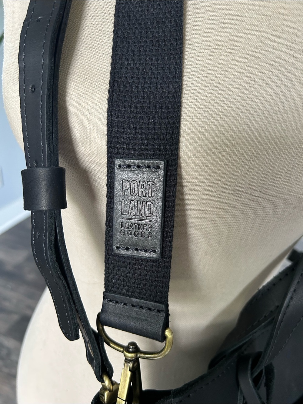 Portland Leather Black Tote with Tassel - Picture 3 of 8